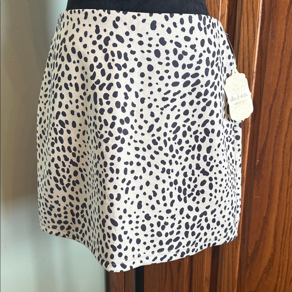 Altar'd State Black and Cream Animal Print Skirt